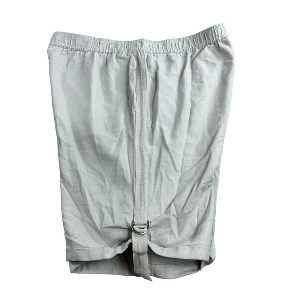 Susan Graver Pure Linen Blend Bermuda Shorts Sz 1X Rolled Hem Pockets Flax Color - Picture 2 of 6